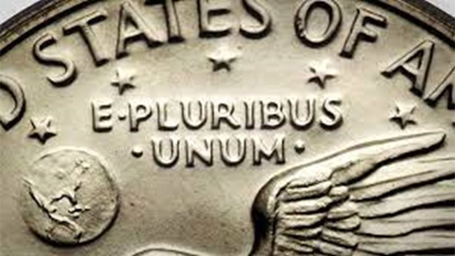 A close-up image of a U.S quarter showing the words "E pluribus unum"